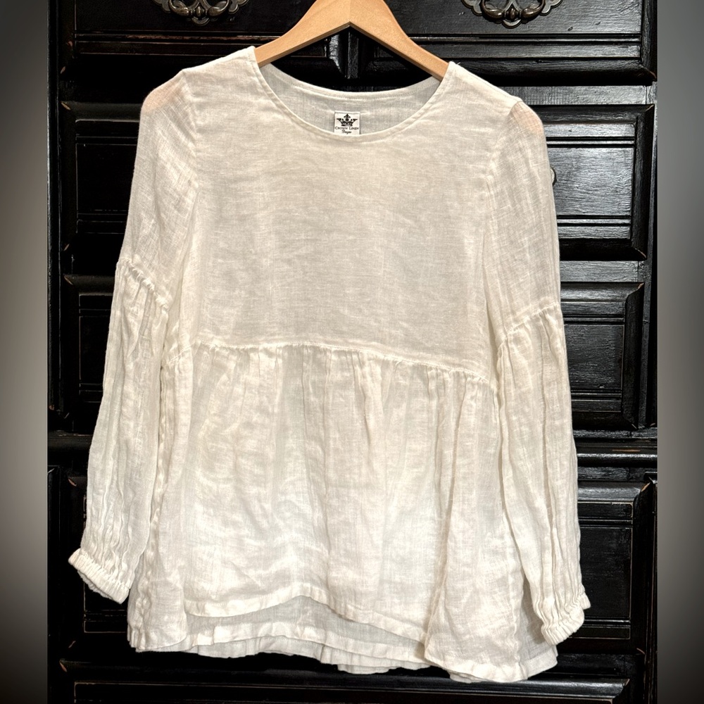 100%White Linen Top XS/S